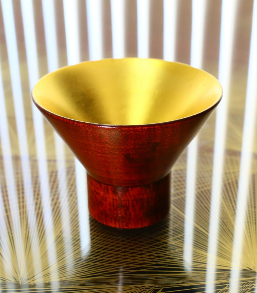 ぐい呑み（拭き漆:）:赤