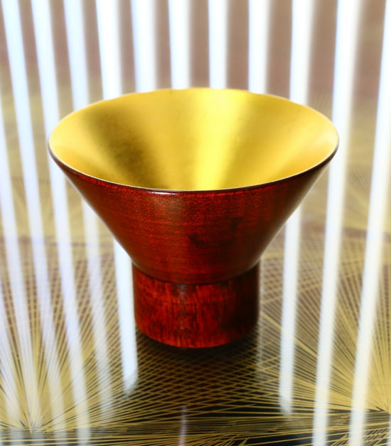 ぐい呑み（拭き漆:）:赤